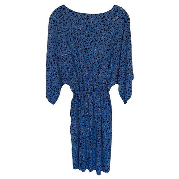 Loralette Blue Leopard Print Kimono Sleeve Mini Dress NWT Size 16-18/Extra Large - Picture 3 of 7